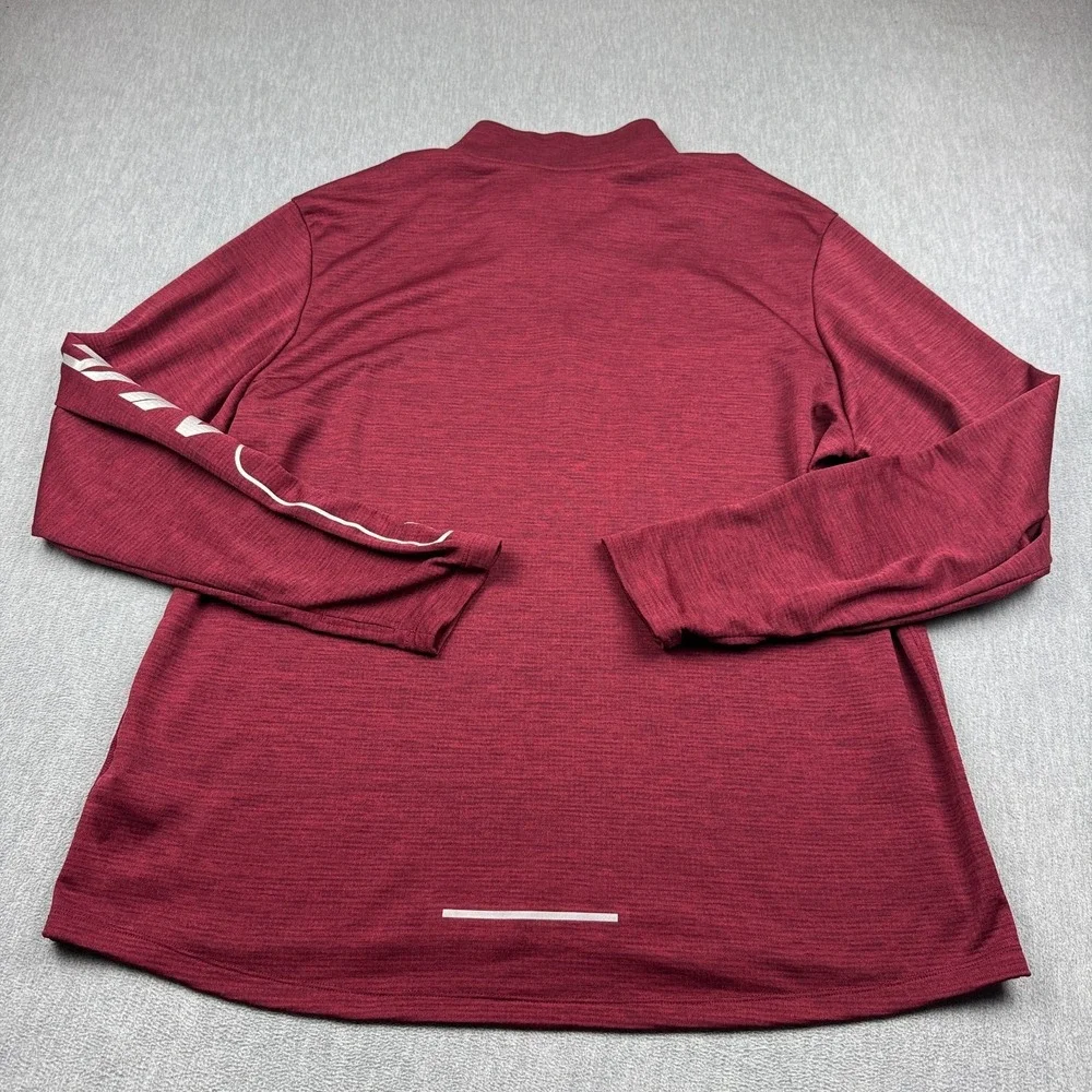 Nike Running Shirt Mens 2XL XXL Red 1/4 Zip Long Sleeve Dri-Fit Training Active